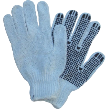 Γάντια Βαμβακερά πλεκτλα με Κόκους PVC 10